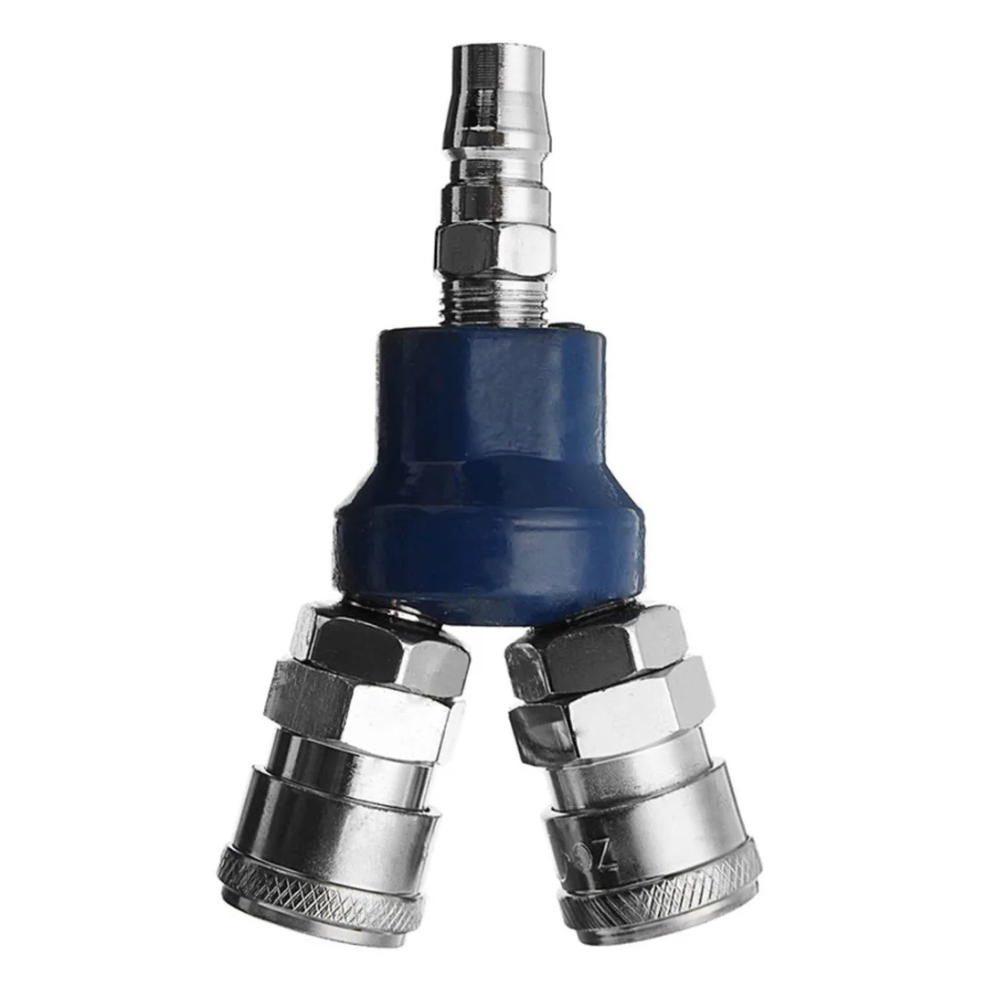 New 0.90" Quick Connector Air Compressor Manifold 2 Way Quick Connect Multi Hose Coupler Fitting with High Strength