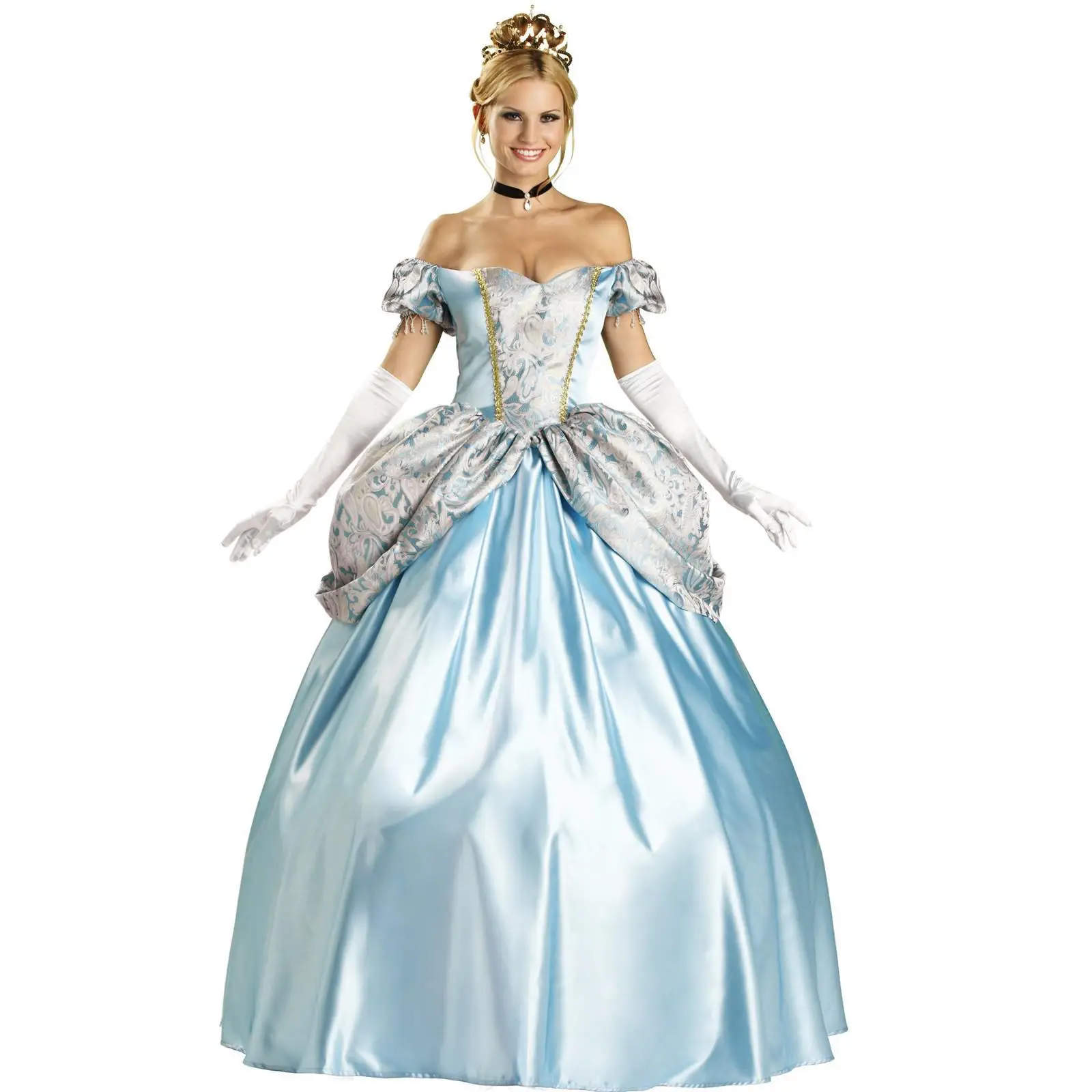 Plus Size M 3XL Pinceness Dress Deluxe Cinderella Alice in Wonderland Fancy Dress Halloween