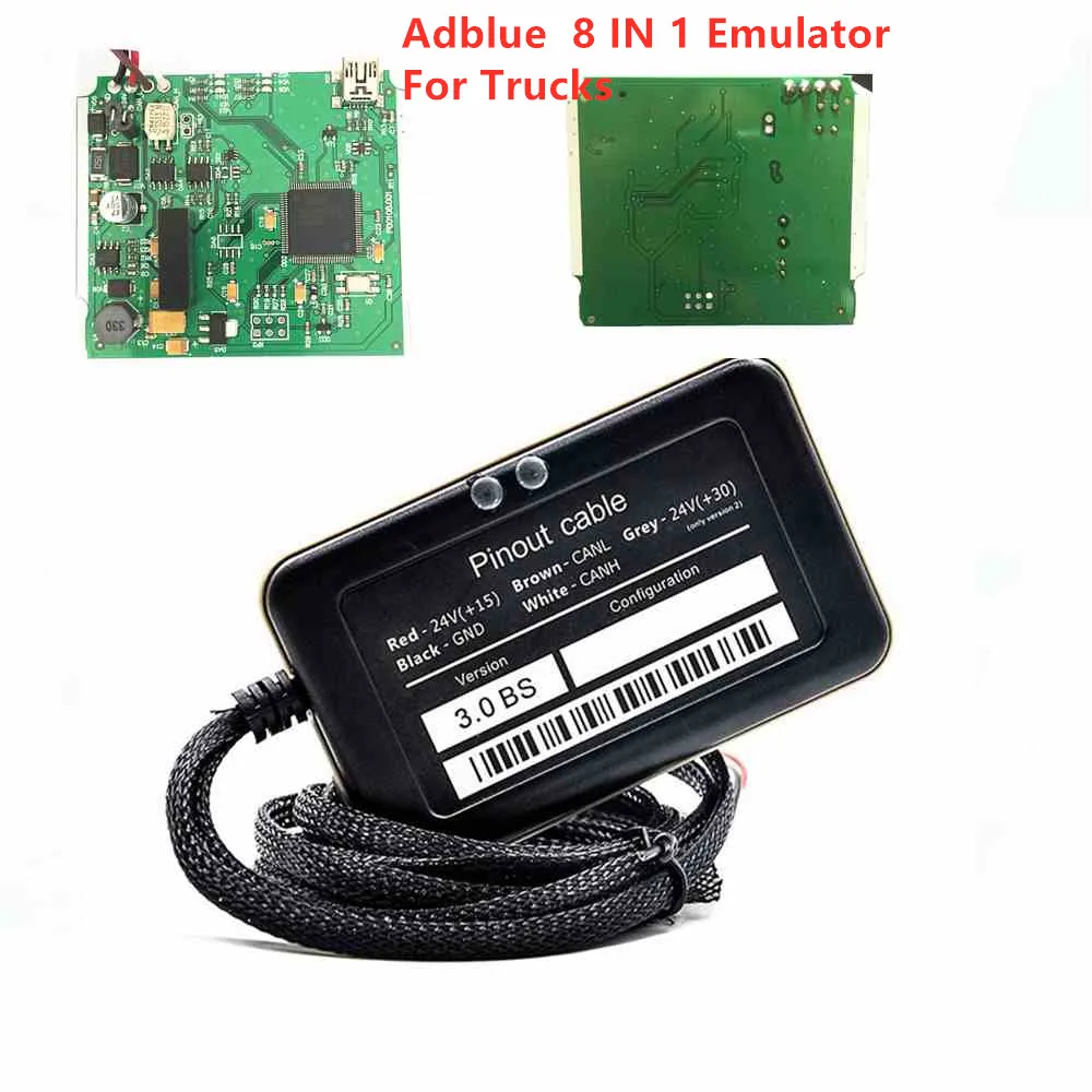

2019 New Adblue 8 in 1 8in1 Universal NOT NEED ANY SOFTWARE AdBlue Emulation Box for multi-brands trucks Diagnostic Tool