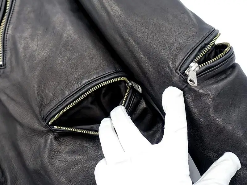 Мужская байкерская куртка с хлопковой подкладкой черная винтажная из