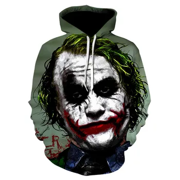 

New Joker Funny Hoodie Halloween Crazy Joker Suicide Squad Deadshot Male Sweatshirts Men Brand Hoodies Men 3D Printing Hoodie Ca