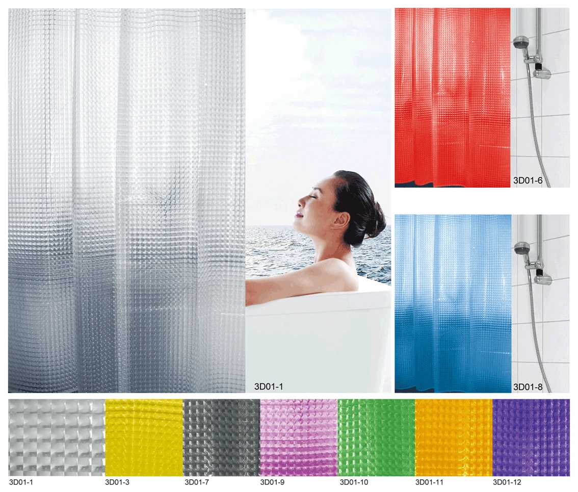 Creative Bathroom Curtain 3D Square Round Shower Waterproof Thickening Anti Mildew EVA Environmental Protection Material | Дом и сад