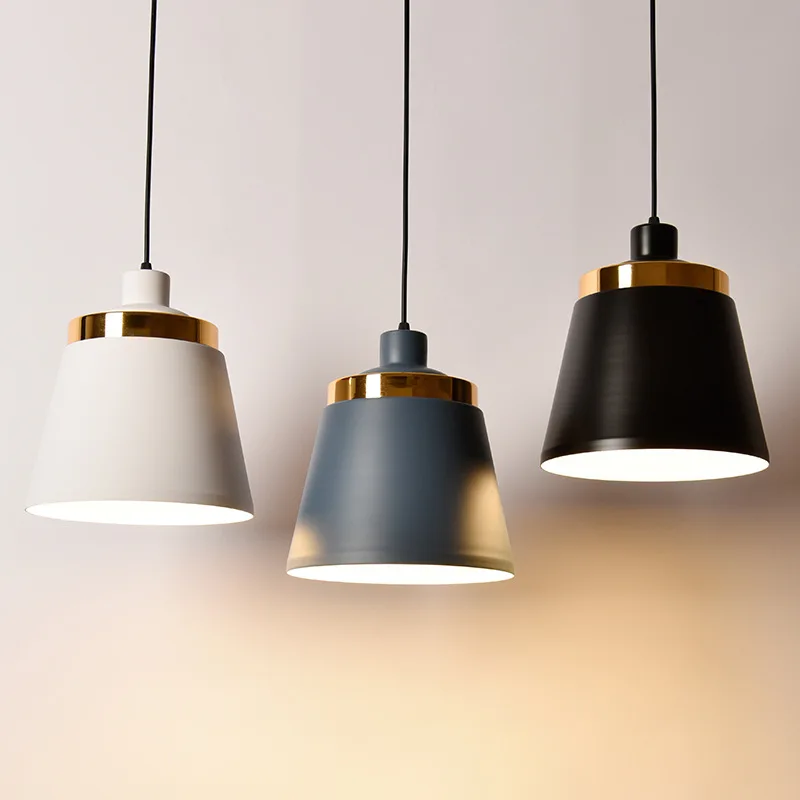 

Macarons Aluminum Single-head Circle Restaurant Chandelier Nordic Creative Minimalist Modern Chain Model Room Shop Chandelier