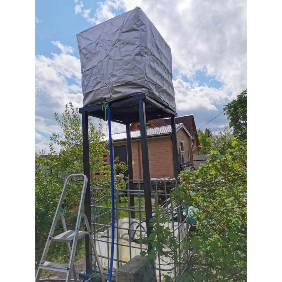 Copertura Serbatoio IBC 1000L | In Tela Oxford Impermeabile | Con Cerniera | UV Resistente | Per Acqua Piovana - Foto 7