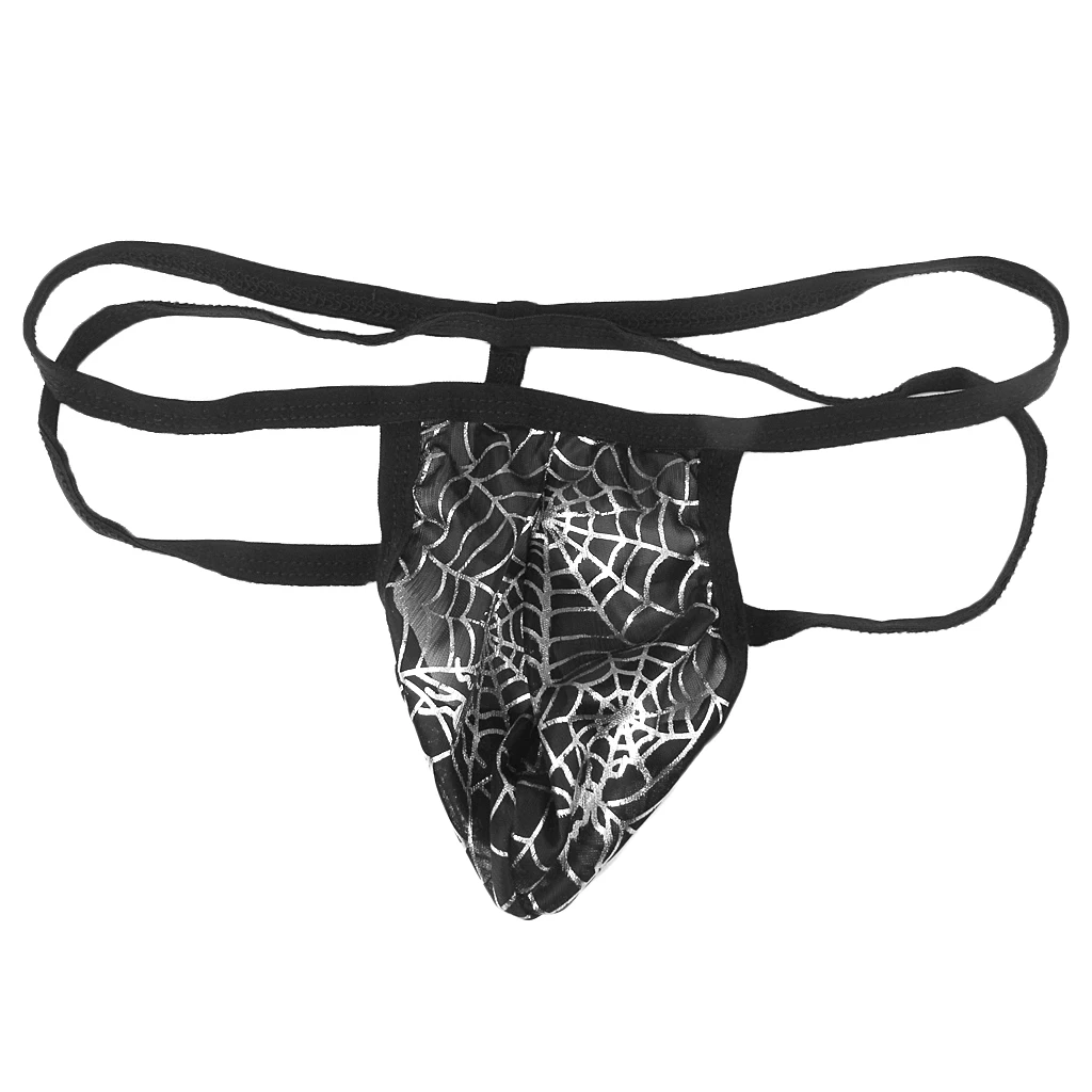 Mens Spider Web Posing Pouch Jock Strap Briefs Thong T-back G-string Underwear