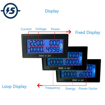 

Multi-function 6 IN 1 Voltmeter Ammeter 100A 110V 220V Power Meter Frequency Tester Electric Energy LCD Display