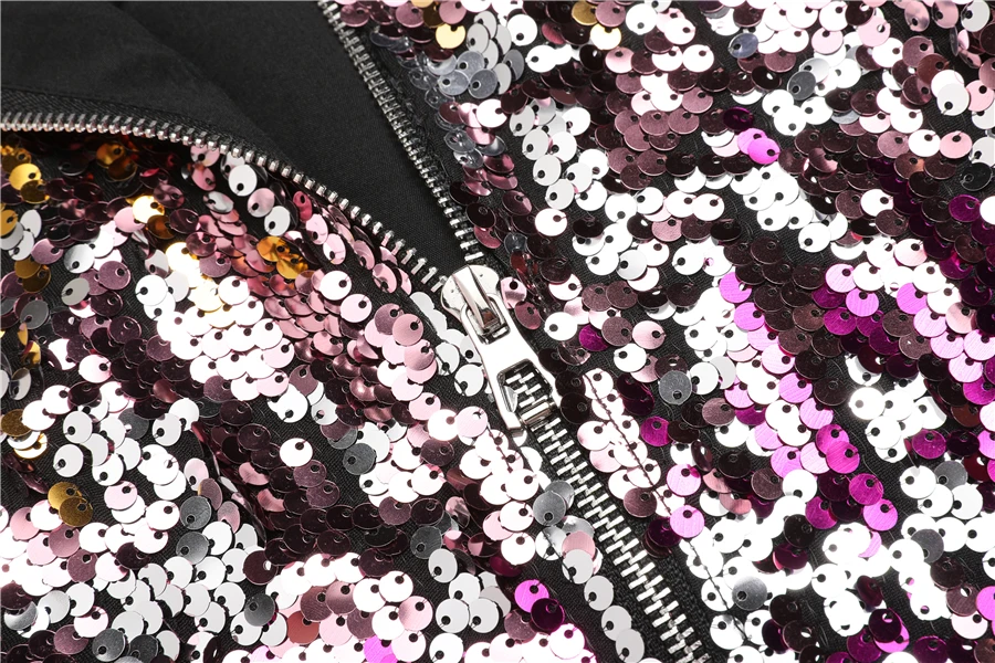 2019 Весна Новый Модный Топ Женская блузка с длинным рукавом Водолазка Bling Sequined нерегулярная расклешенная Повседневная рубашка