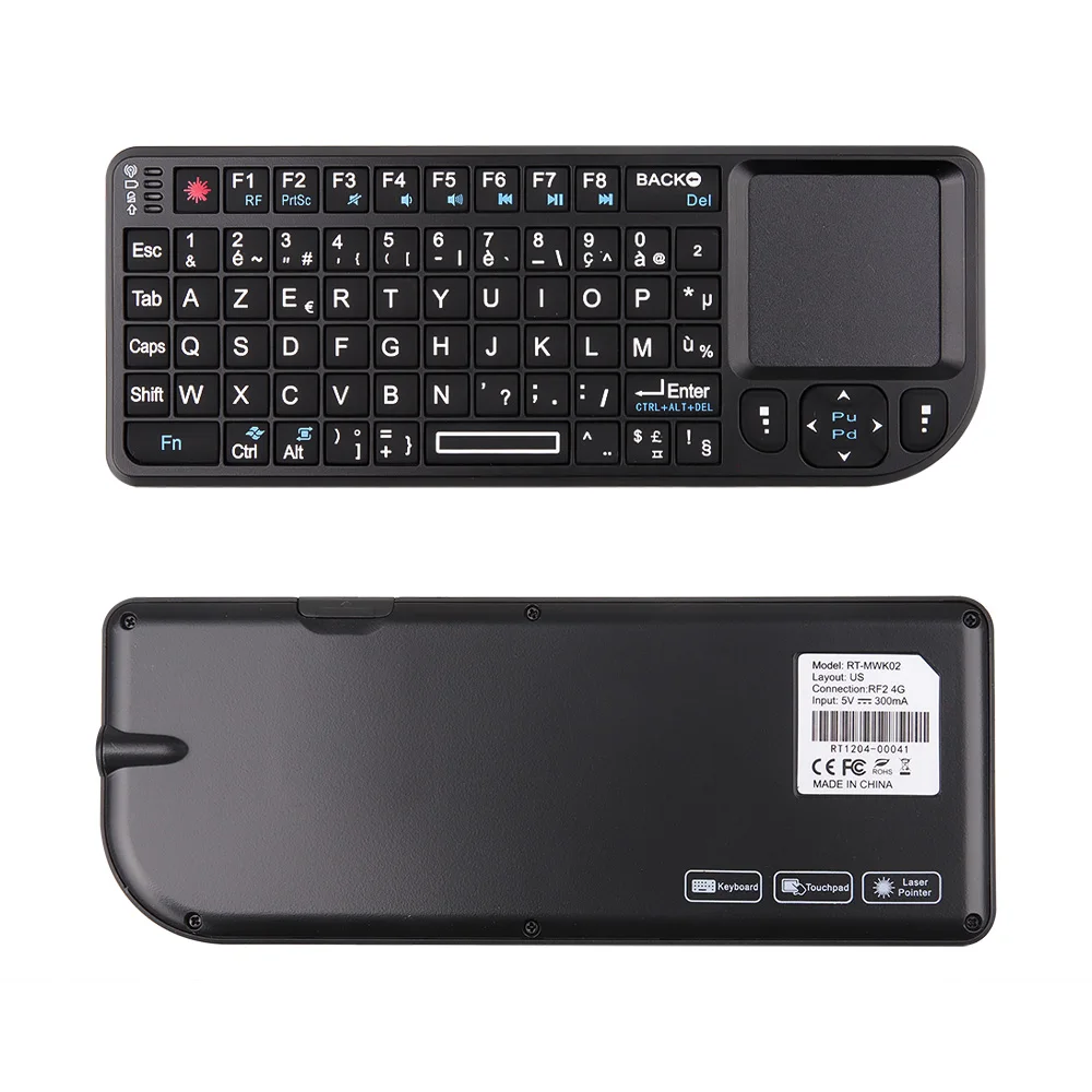 Mini 2.4g rf Wireless Keyboard Spanish Keyboard Backlight Touchpad Smart tv Box 2.4g rf Teclado sem Fio Espanhol Francês Russo Inglês Backlight Teclado Touchpad Mouse para pc Notebook Caixa de tv Inteligente - Imagem 3
