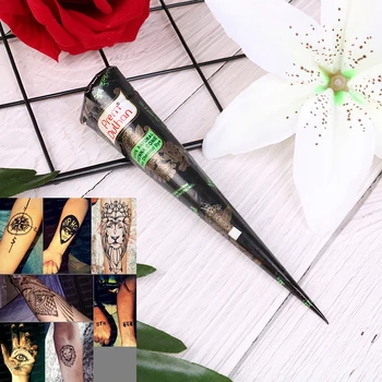 

1PC Indian Henna Paste Cone Beauty Women Mehndi Finger Body Cream Paint DIY Temporary Drawing For Tattoo Red White Black