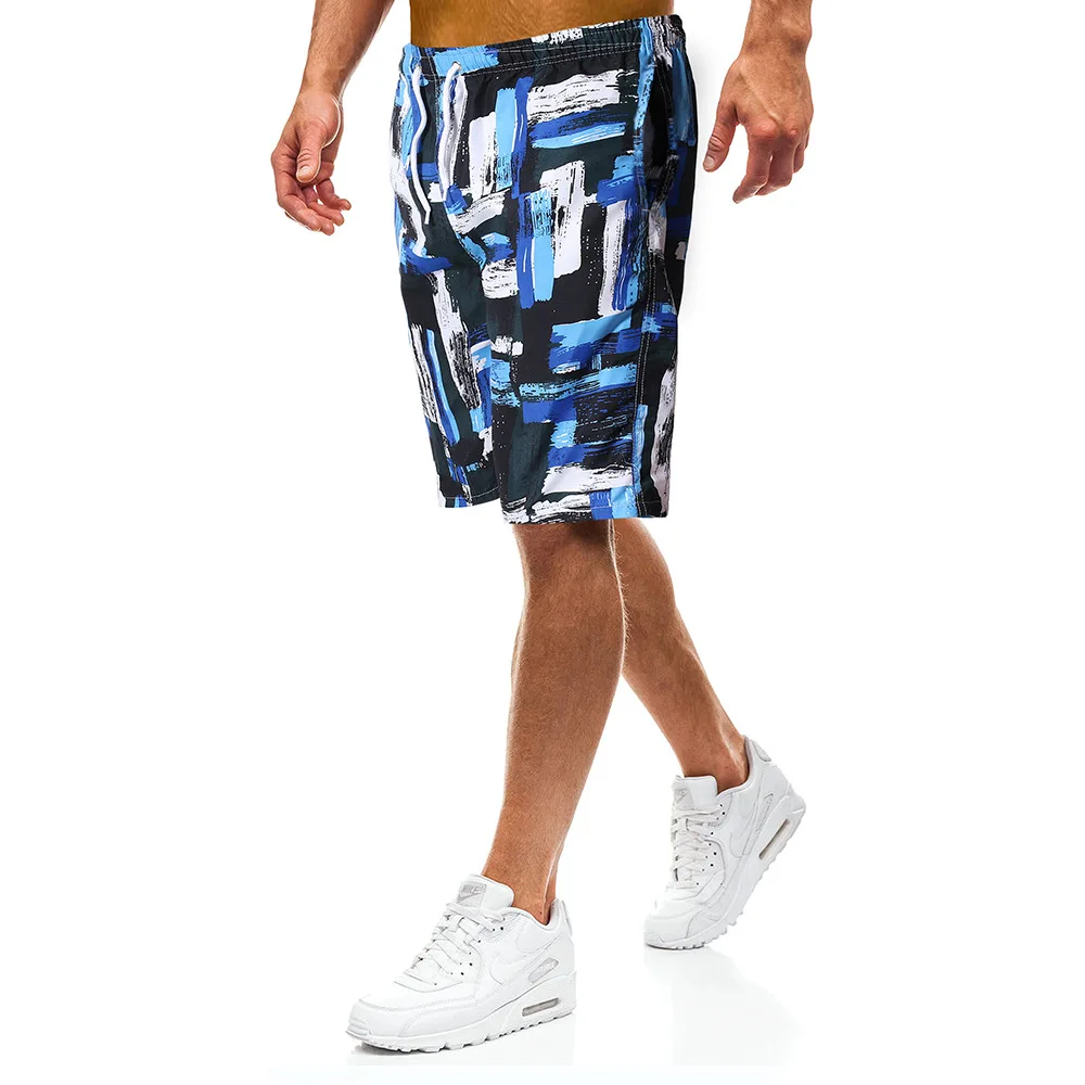 Спортивные мужские шорты для тренировок, Повседневные Дышащие мужские свободные быстросохнущие шорты для фитнеса, бега с принтом, пляжные шорты для работы на каждый день Y