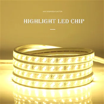 

AC220V LED Strip Flexible Light SMD 5630 120-180leds/m Waterproof Led Tape LED Light With Power Plug for living room decoration