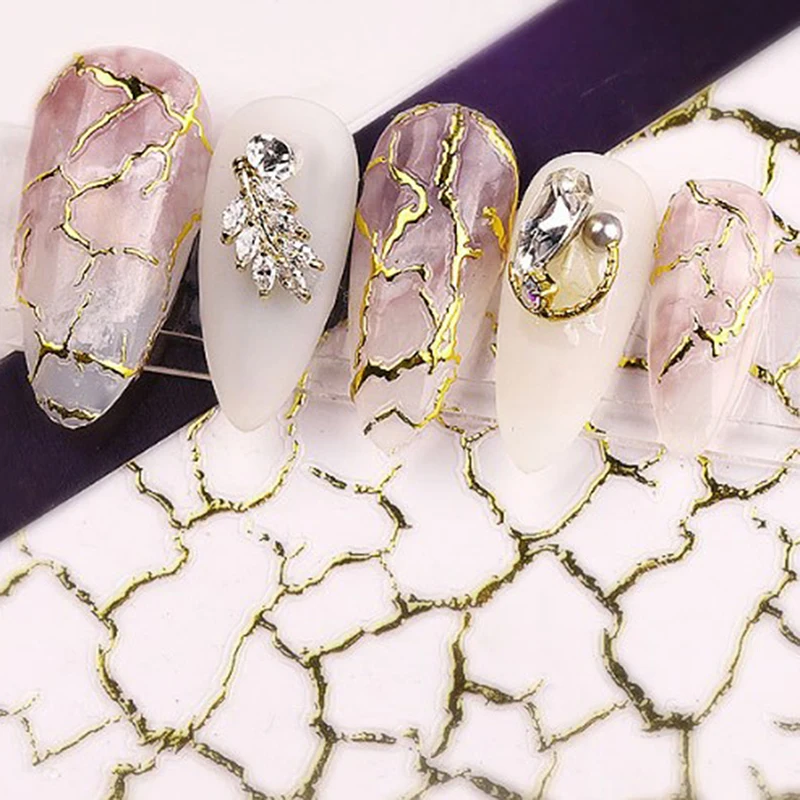 1 Pcs 3D Nail Stickers Gold Black Linear Sticker Transfer Adhesive Decoration Design | Красота и здоровье