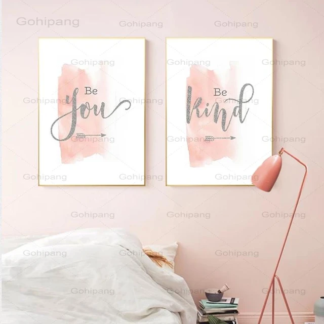 Girls Teen Inspiring Quote Art Print Set Be Kind Love Be 