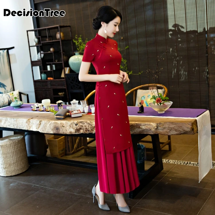 ao dai improved aodai vintage ethnic aodai vietnam clothing women traditional asian dress elegant party dress