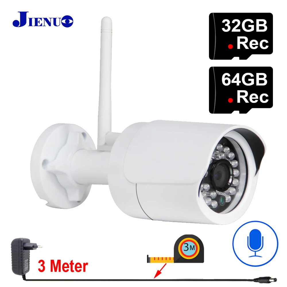 

JIENUO 64G Ip Camera 1080P WIfi Ipcam Outdoor Waterproof HD IPCam Cctv Security Surveillance Cam Infrared Wireless Home Camera