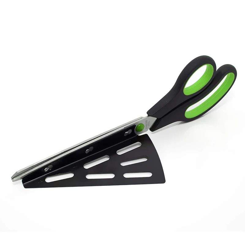 Evilto ножницы для пиццы из нержавеющей стали, резак для блинов Spatutla, слайсер для выпечки, инструмент для выпечки, кухонный пирог, инструмент для подачи ломтиков - Цвет: Green