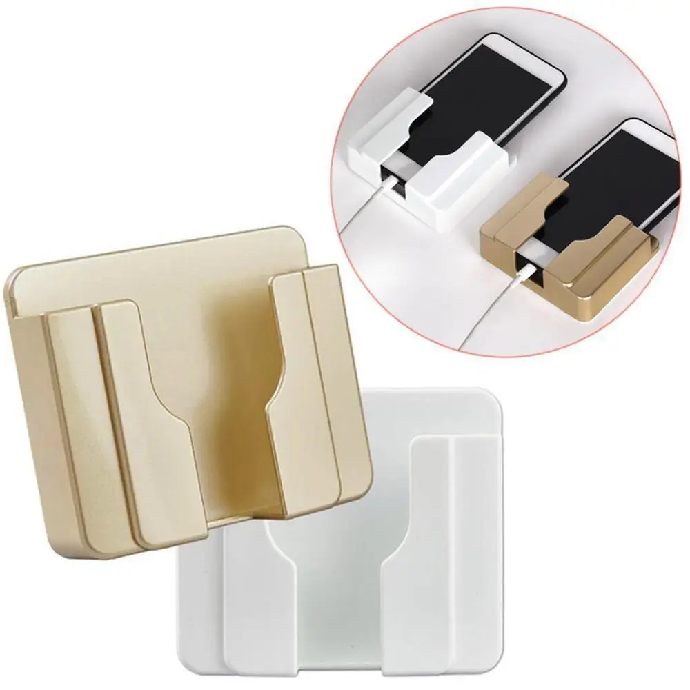 

New Practical Universal Bedside Mobile Phone Wall Mount Holder Smartphone Charging Stand Shelf Frosted Seamless Plastic Bracket