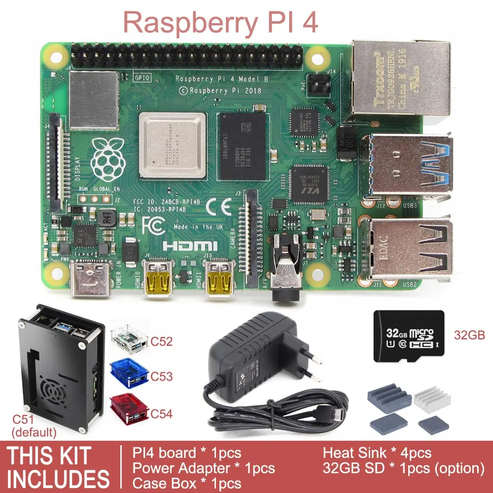 Выпуск Raspberry Pi 4 Модель B BCM2711 четырехъядерный процессор 1,5 ГГц 1 ГБ/2 ГБ/4 ГБ SDRAM комплект макетной платы