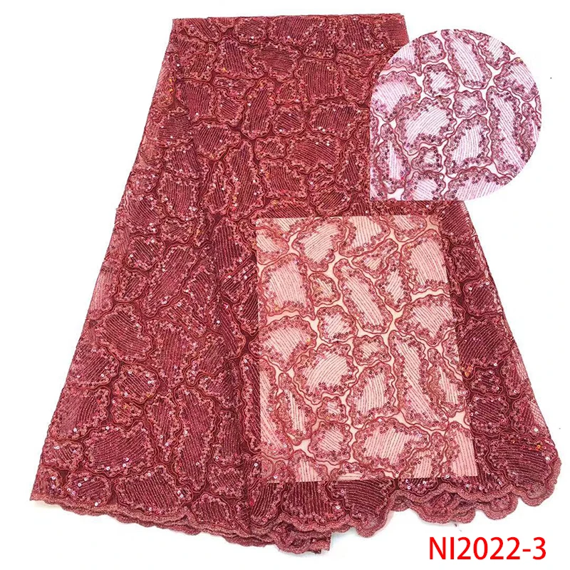 Детские розовые кружевные ткани, кружевная ткань, африканский тюль, кружевная ткань для вечерних платьев, кружевная ткань с блестками, NI2022-6