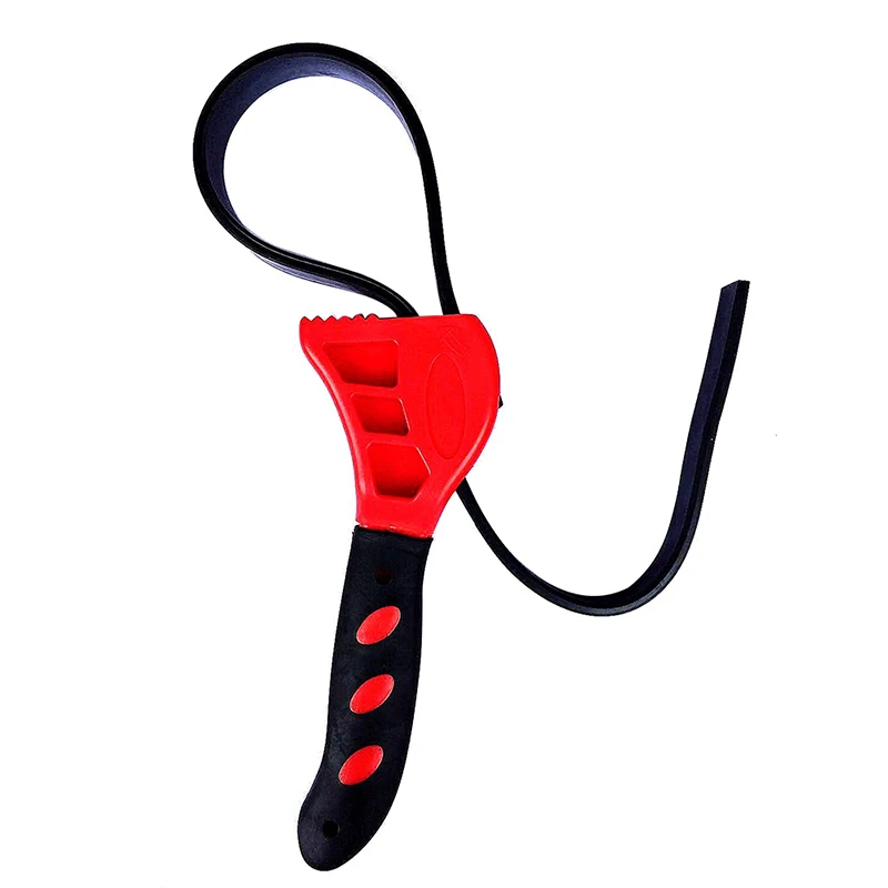 Non-slip Pipeline Wrench Rubber Strap Wrench Jar Lids Tighten Loosen Plumbing Tool Universal Oil Filter Spanner