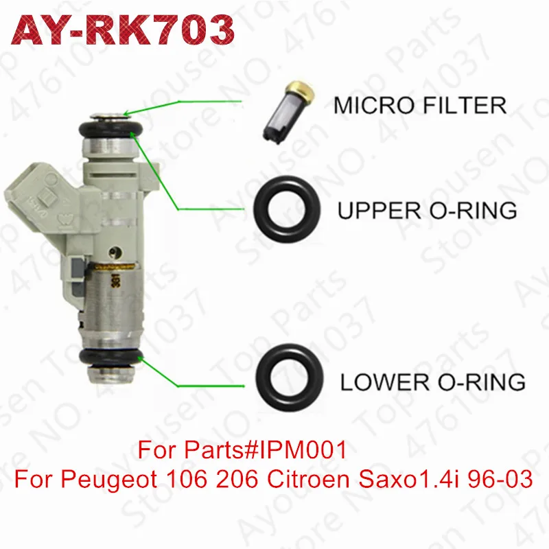 10 комплектов Φ для Peugeot 106 206 207 307 704 4l топливных форсунок детали # IPM001 IPM018 (Φ) |