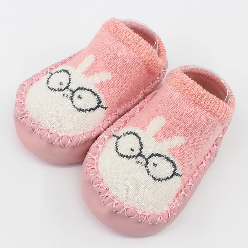 2019  Autumn New Baby Shoes Socks Toddler Soft Shoes Cartoon Children Floor Socks Non-slip Leather Socks  Newborn Baby Shoes