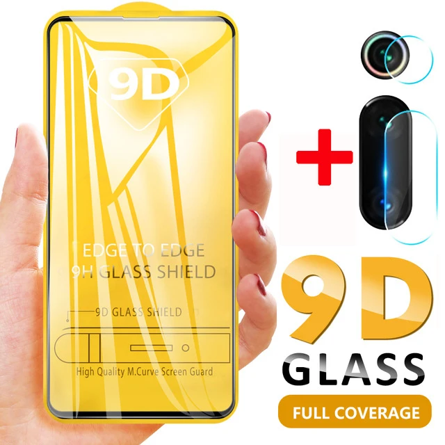 2 в 1 9D закаленное стекло для объектива камеры Защитная пленка для Xiaomi mi 9T Pro 9 8 A2 A3 lite Red mi 7A K20 Note 5 6 7 Pro - Color: 2 in 1 Glass