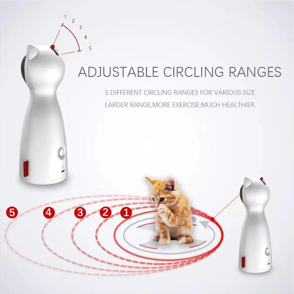 Intelligent Toy For Cats Exercise Work 15 Minutes After Every Three Hours Interact With The Cat USB Charge Smart LED
