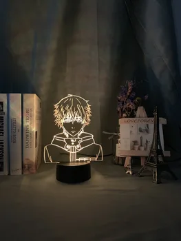 

Light USB Table Lamp Anime Present Children Night Light Lamp Tokyo Ghoul Ken Kaneki Face LED Atmosphere for Kids Bedside Decor