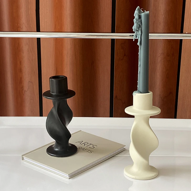 Скандинавский Рождественский керамический подсвечник черный маленький