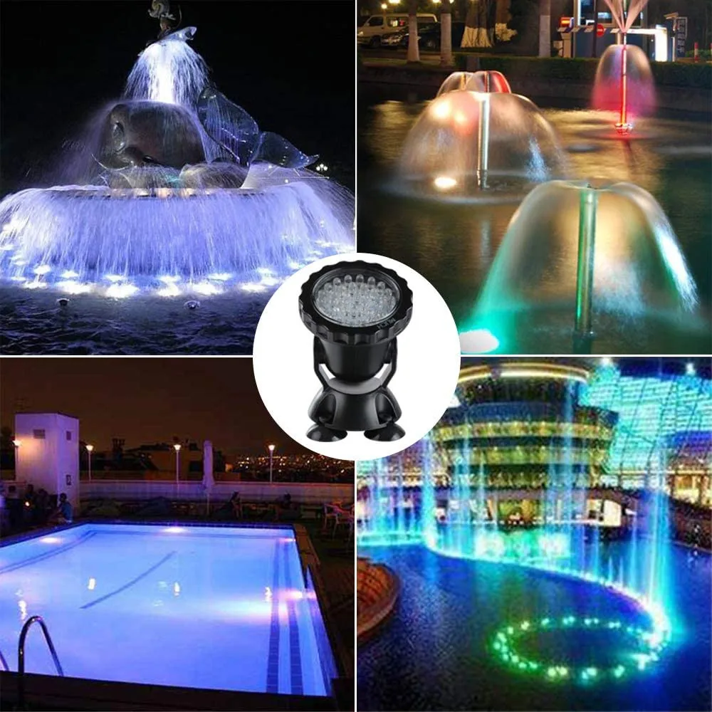 underwater lights RGB Submersible Pond Swimming Pool Lights IP68 Waterproof Underwater Aquarium Spotlights 36 LED Garden Landscape Lawn Light underwater solar lights