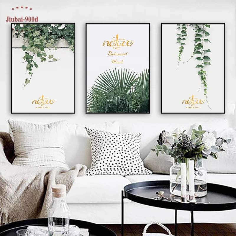 

Green Plant Leaf Pictures Canvas Painting Nordic Posters and Prints Decorative picture Wall Art Modern Home Decoration SAN119-2