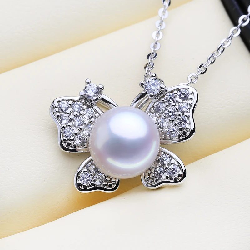 FENASY Подвеска из натурального пресноводного жемчуга для женщин ожерелье милая бабочка мода Бохо украшения