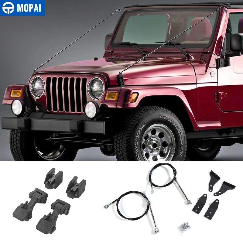 MOPAI защитные оправы для Jeep Wrangler TJ 1997 2006 капот защелка препятствия устранение
