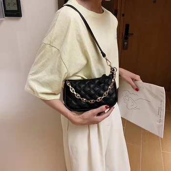 

Women Chain Solid Color Crossbody Bag Female PU Leather Casual Shoulder Pouch Youth Ladies Simple Versatile Bag