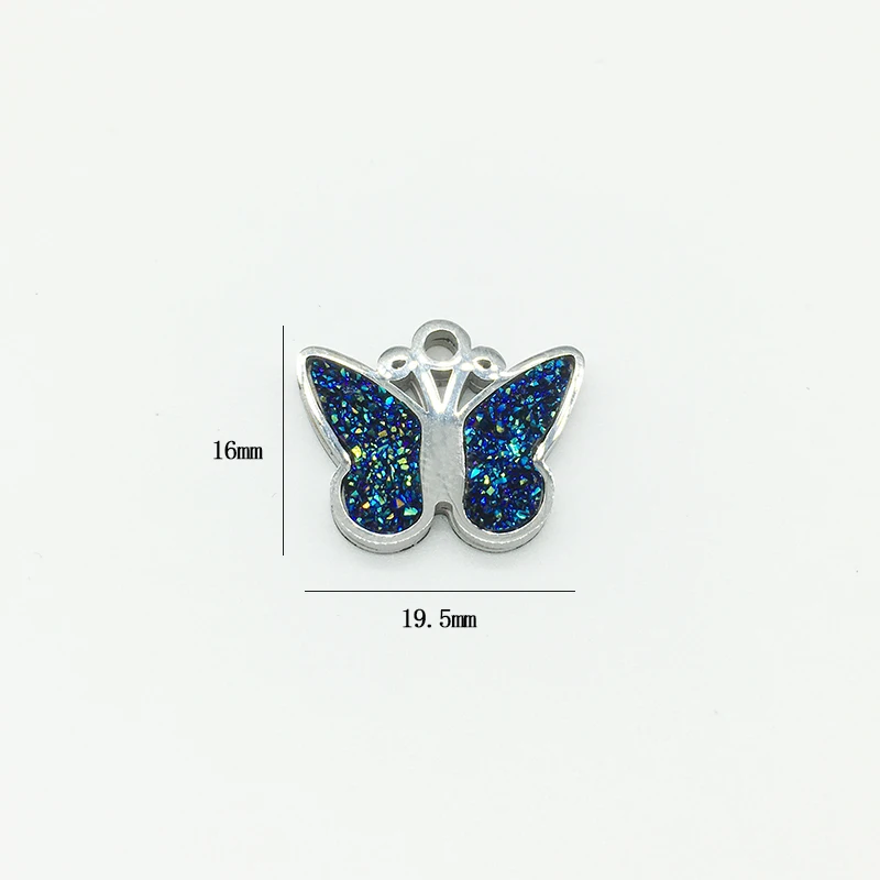 Stainless Steel Butterfly Charms Pendants For Jewelry Making High Polished Wholesale 10pcs - Окраска металла: steel