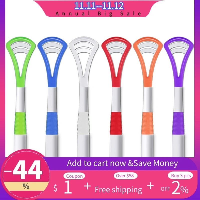 Оптовая продажа дешевый скребок для языка 6 цветов нескользящая ручка щетка