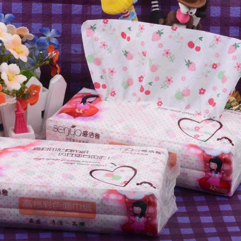 2 Pack Of Printing Paper Colored Facial Tissue 150 Household Paper Toilet Napkin Car