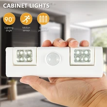8 Светодиодный светильник для шкафа, Индукционная лампа для человеческого тела, PIR светильник с датчиком движения, светильник для шкафа, кухонного светильника, ночной Светильник
