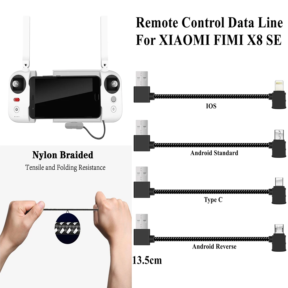 

For FIMI X8 SE Remote Controller USB Data Cable For Connecting Mobile Phone To The Transmiter Lighting Type C Android Smartphone