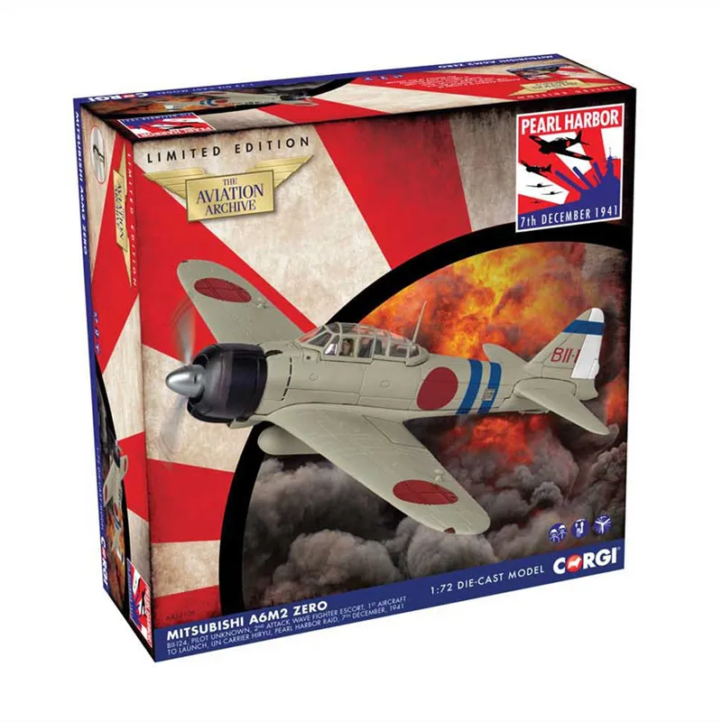 CORGI 1/72 MITSUBISHI A6M2 ZERO AA33109 статическая модель жемчужной гавани 80-й годовщины готовый