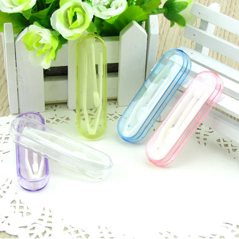2set/Lot Colorful Tweezers and Suction Stick Contact Lenses Accessories Useful Clamps Travel for Lens Inserter Remover contact lens tools