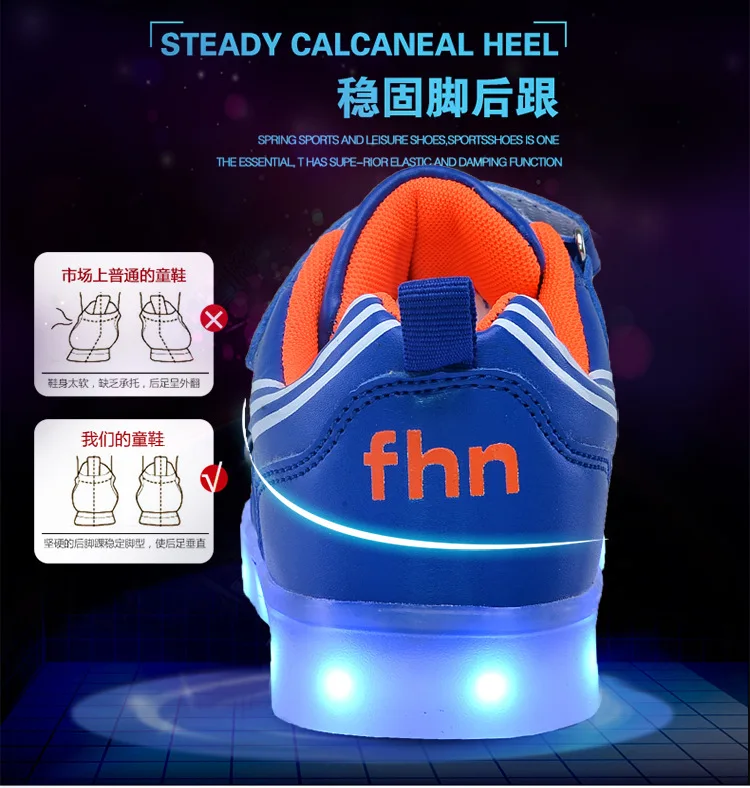 Children's Luminous Sneakers for Boy Girl USB Charging Autumn Winter Led Light Shoes for Kids Sneakers Baby Usb Recharge