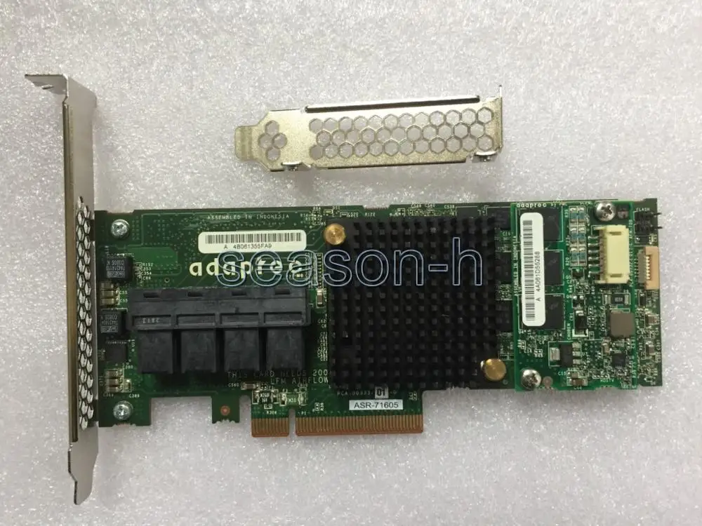 RAID Контроллер Adaptec 16 портов 6 1 ГБ SATA PCIe 3 0x8 + 4 кабеля|Платы расширения| |