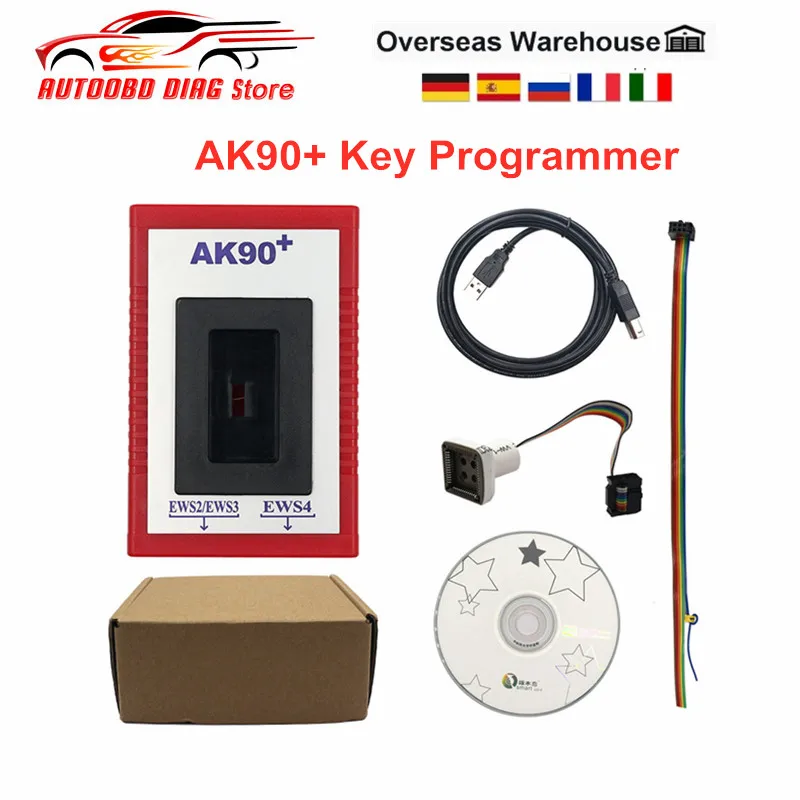 Новейший программатор ключей V3.19 AK90 ДЛЯ BMW EWS2/3/4 считыватель кодов + прибор для