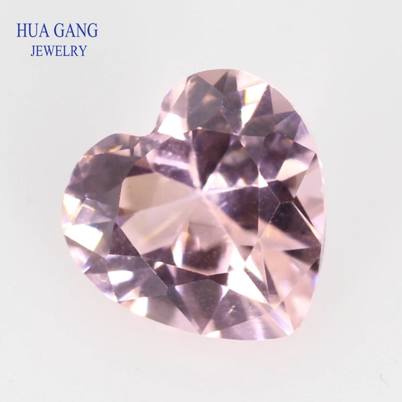 Morgan nano rosa pedra coração forma pedras preciosas sintéticas para jóias 5x5 10 10x10mm frete grátis