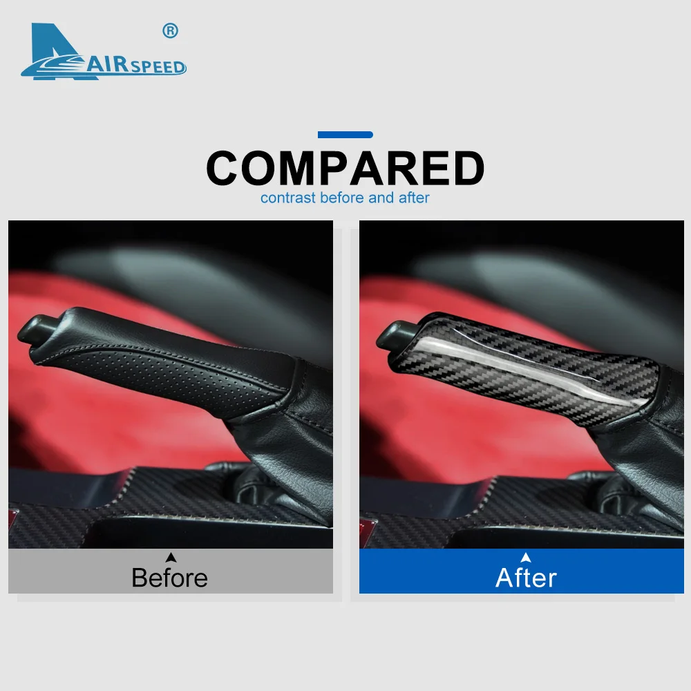 本物のカーボンファイバー製ハンドブレーキグリップカバー,車の