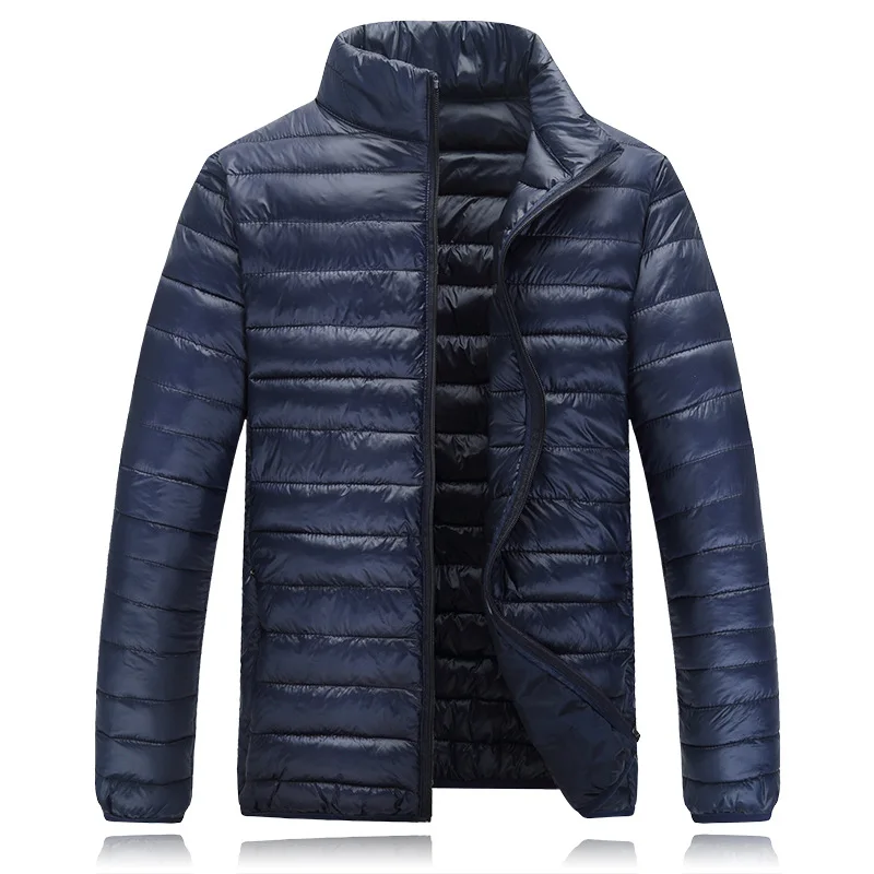 Новая зимняя куртка мужская мода стоячий воротник Мужская Щука пальто куртка мужская твердая Толстая куртка и куртка мужская зимняя куртка - Цвет: Синий