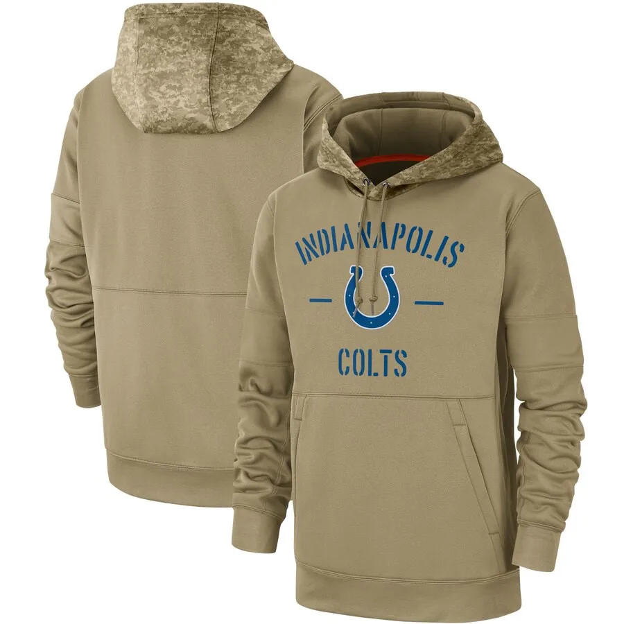 Индианаполис мужской американский футбол толстовка Colts Салют для обслуживания Sideline Therma пуловер с капюшоном