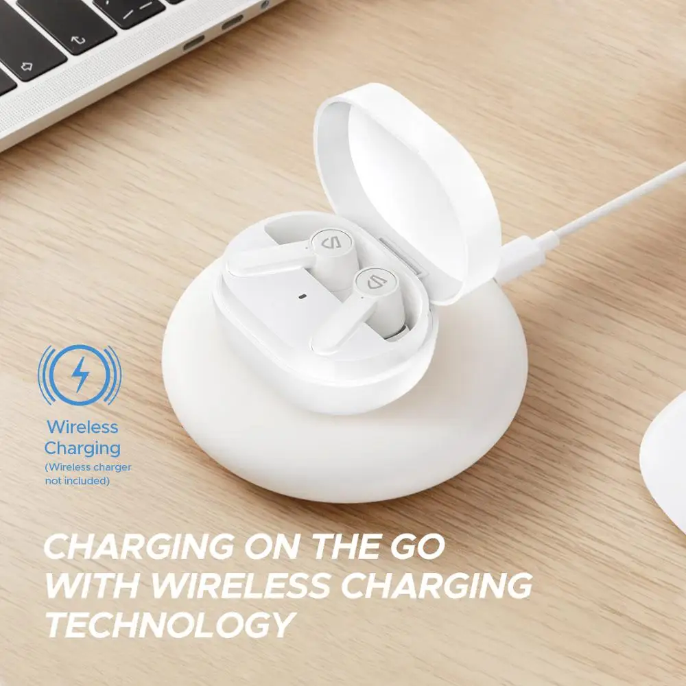 SOUNDPEATS Q True Wireless Earphones Bluetooth 5.0 Wireless Earbuds in-Ear Wireless Charging Earphone with 4-Mic 10mm Driver